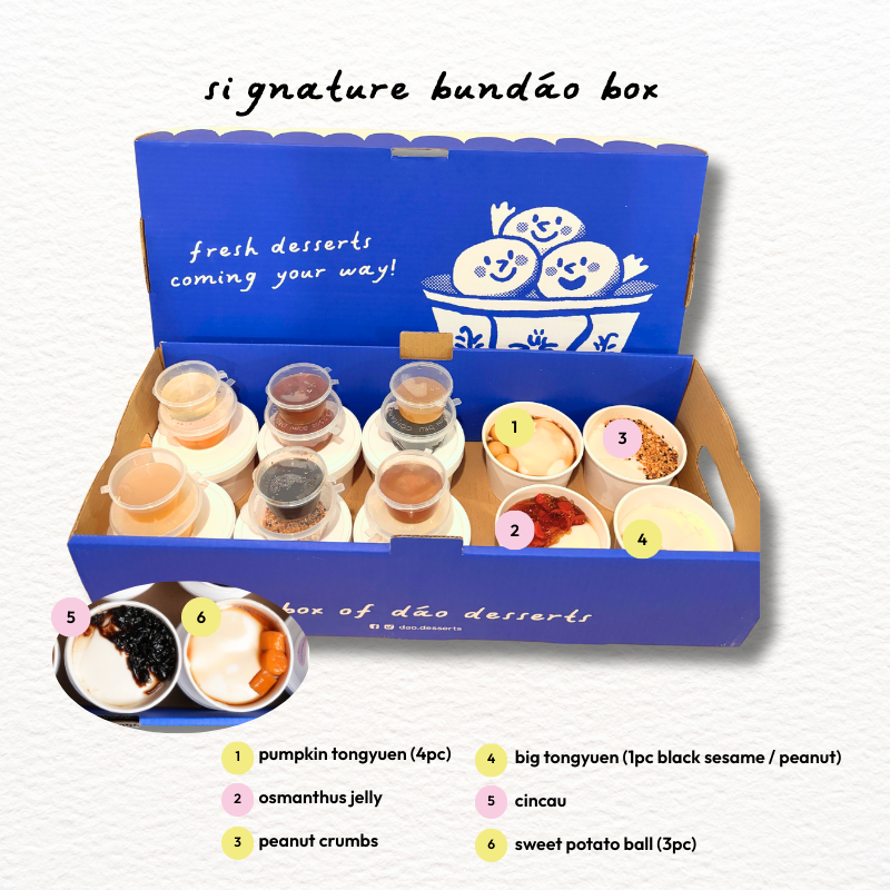 Signature Bundao box with toppings from Dáo Desserts